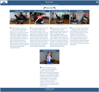  Front page of pilates-montreal.ca. 
